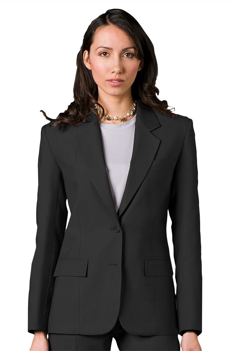 Executive Apparel Women's Charcoal Easywear Single Breasted 2-Button Blazer