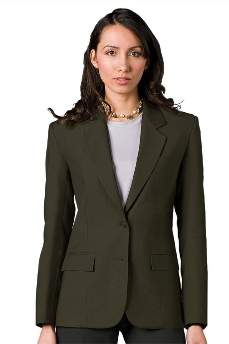 Executive Apparel Women's Olive Easywear Single Breasted 2-Button Blazer