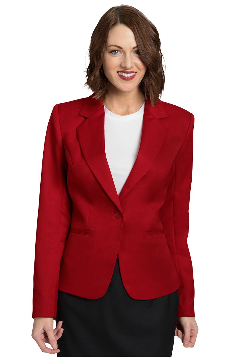 Executive Apparel Women's Red Juliet Cropped Easywear Blazer