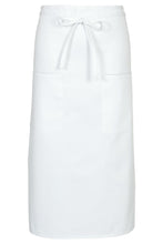 Load image into Gallery viewer, Fame White Full Length Bistro Apron (2 Pockets)