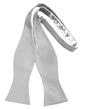 Load image into Gallery viewer, Cristoforo Cardi Self Tie Silver Faille Silk Bow Tie