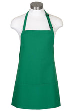 Load image into Gallery viewer, Fame Kelly Green Bib Adjustable Apron (3 Pockets)
