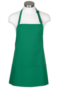 Fame Kelly Green Bib Adjustable Apron (3 Pockets)