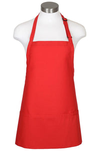 Fame Red Bib Adjustable Apron (3 Pockets)