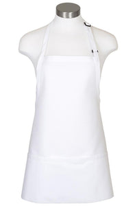 Fame White Bib Adjustable Apron (3 Pockets)