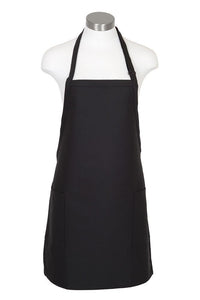 Fame Black Bib Adjustable Apron (2-Patch Pockets)