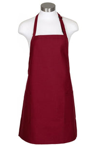 Fame Burgundy Bib Adjustable Apron (2-Patch Pockets)