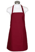 Load image into Gallery viewer, Fame Burgundy Bib Adjustable Apron (2-Patch Pockets)