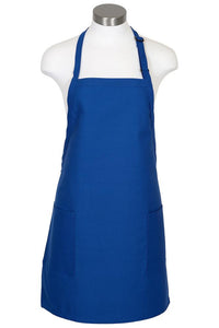 Fame Royal Blue Bib Adjustable Apron (2-Patch Pockets)