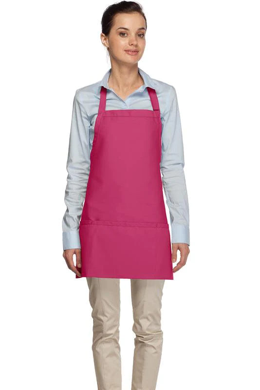 Cardi / DayStar Hot Pink Deluxe Deluxe Bib Adjustable Apron (3 Pockets)