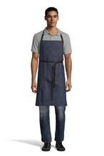 Load image into Gallery viewer, UT Black Collection Indigo Denim w/ Black Ties Rebel Bib Apron (3 Pocket)