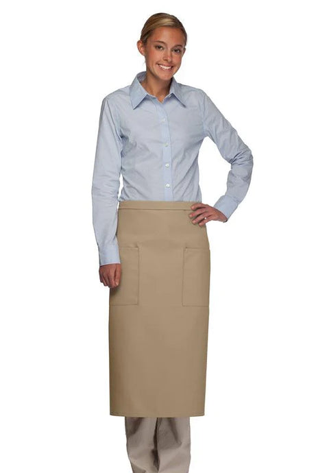 Cardi / DayStar Khaki Full Bistro Apron (2 Pockets)