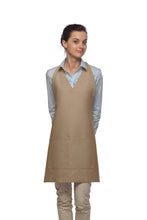 Load image into Gallery viewer, Cardi / DayStar Khaki Deluxe V-Neck Adjustable Tuxedo Apron (2 Pockets)