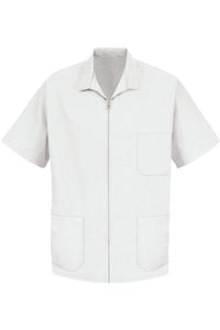 Red Kap White Men's Zip-Front Smock