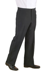 Neil Allyn "Michael" Black Polyester Plain Front Tuxedo Pants