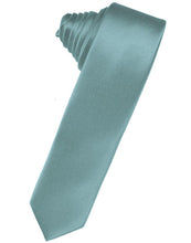 Load image into Gallery viewer, Cardi Self Tie Mist Luxury Satin Skinny Necktie