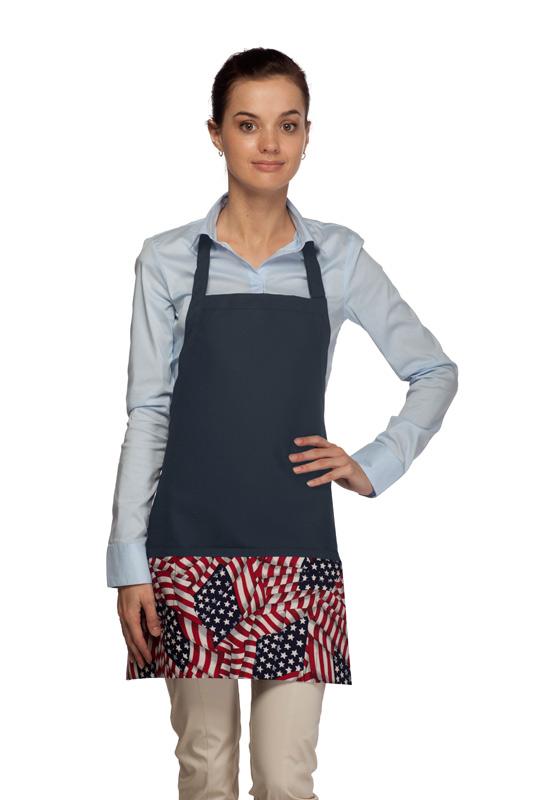 Cardi / DayStar Navy Deluxe American Flag Bib Adjustable Apron
