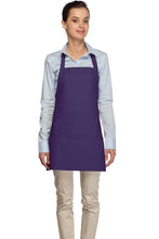 Load image into Gallery viewer, Cardi / DayStar Purple Deluxe Deluxe Bib Adjustable Apron (3 Pockets)