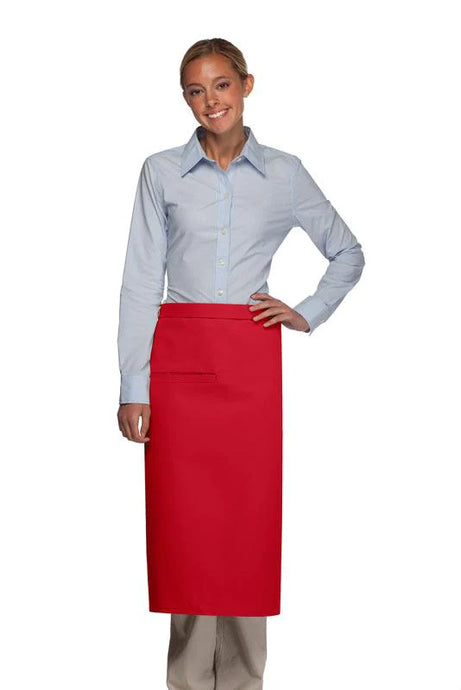 Cardi / DayStar Red Full Bistro Apron (1 Inset Pocket)