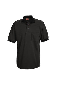 Red Kap Men's Black and Charcoal Short Sleeve Performance Knit Twill Polo