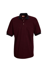 Red Kap Men's Burgundy and Black Short Sleeve Performance Knit Twill Polo