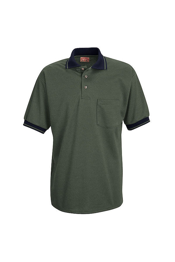 moss green polo shirt Red Kap SK52 - Performance Knit Twill Shirt - Green