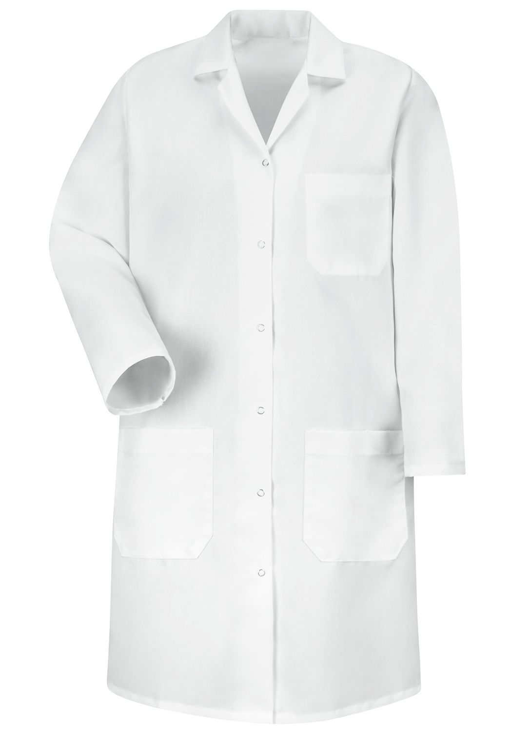 Red Kap Women's White 6-Gripper Front Lab Coat