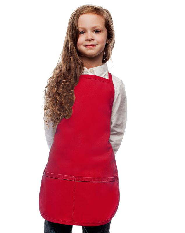 Cardi / DayStar Red Kid's Bib Apron (2 Pockets)