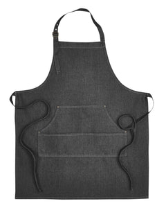 Artisan Collection by Reprime Black Denim Bib Adjustable Apron (4 Pocket Pouch)