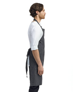 Artisan Collection by Reprime Black Denim Bib Adjustable Apron (4 Pocket Pouch)