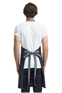 Artisan Collection by Reprime Black Contrast Denim Bib Adjustable Apron (2 Pocket)