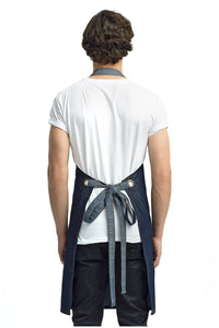 Artisan Collection by Reprime Indigo Contrast Denim Bib Adjustable Apron (2 Pocket)