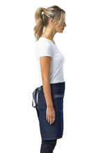 Load image into Gallery viewer, Artisan Collection by Reprime Indigo Denim Mid-Length Waist Apron (1 Wide Pocket)