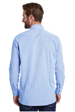 Load image into Gallery viewer, Artisan Collection by Reprime Men&#39;s Microcheck Long Sleeve Cotton Shirt (Light Blue / White)