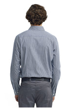 Load image into Gallery viewer, Artisan Collection by Reprime Men&#39;s Microcheck Long Sleeve Cotton Shirt (Navy / White)