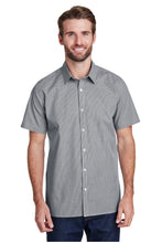 Load image into Gallery viewer, Artisan Collection by Reprime Black / White / XS Men&#39;s Microcheck Short Sleeve Cotton Shirt