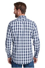 Load image into Gallery viewer, Artisan Collection by Reprime Men&#39;s Mulligan Check Long Sleeve Cotton Shirt (White / Navy)