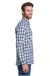 Artisan Collection by Reprime Men's Mulligan Check Long Sleeve Cotton Shirt (White / Navy)