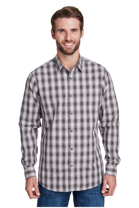 Artisan Collection by Reprime S Men's Mulligan Check Long Sleeve Cotton Shirt (Steel / Black)