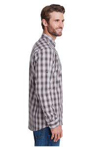 Artisan Collection by Reprime Men's Mulligan Check Long Sleeve Cotton Shirt (Steel / Black)