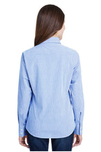 Load image into Gallery viewer, Artisan Collection by Reprime Women&#39;s Microcheck Long Sleeve Cotton Shirt (Light Blue / White)