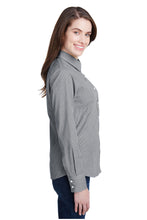 Load image into Gallery viewer, Artisan Collection by Reprime Women&#39;s Microcheck Long Sleeve Cotton Shirt (Black / White)
