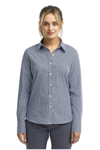 Artisan Collection by Reprime Navy / White / XS Women's Microcheck Long Sleeve Cotton Shirt