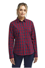 Load image into Gallery viewer, Artisan Collection by Reprime Red / Navy / XS Women&#39;s Mulligan Check Long Sleeve Cotton Shirt