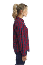 Load image into Gallery viewer, Artisan Collection by Reprime Women&#39;s Mulligan Check Long Sleeve Cotton Shirt (Red / Navy)
