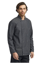 Load image into Gallery viewer, Artisan Collection by Reprime XS Chef&#39;s Black Denim Long Sleeve Coat