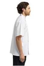 Load image into Gallery viewer, Artisan Collection by Reprime White Chef&#39;s Short Sleeve Stud Coat