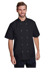 Load image into Gallery viewer, Artisan Collection by Reprime Black / XS Chef&#39;s Short Sleeve Stud Coat