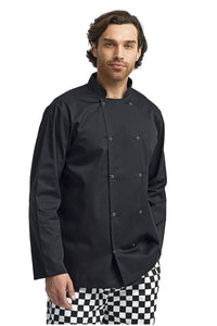 Artisan Collection by Reprime Black / XS Chef's Long Sleeve Stud Coat