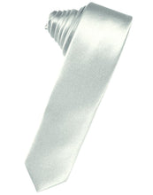 Load image into Gallery viewer, Cardi Self Tie Sea Glass Luxury Satin Skinny Necktie